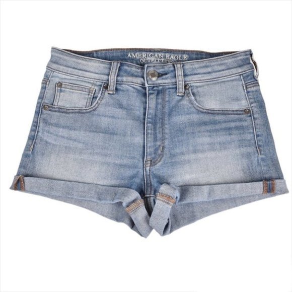 American Eagle Outfitters Pants - American Eagle Hi Rise Shortie Cuffed Jean  Shorts High Rise Size 6‎
